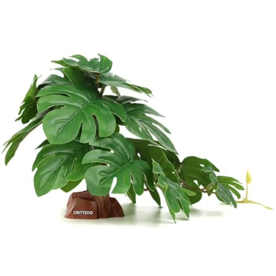 Reptile Fake Plants for Terrarium Decor, Snake Tank Accessories for Leopard Gecko Ball Python Bearded Dragon Crested Gecko Tort
