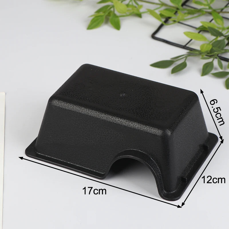 ▶1Pcs Reptile Hide Box Small Animal Hideaway Reptile Enclosure Black Ventilation Hiding Cave For Gecko Snake Spider Lizard