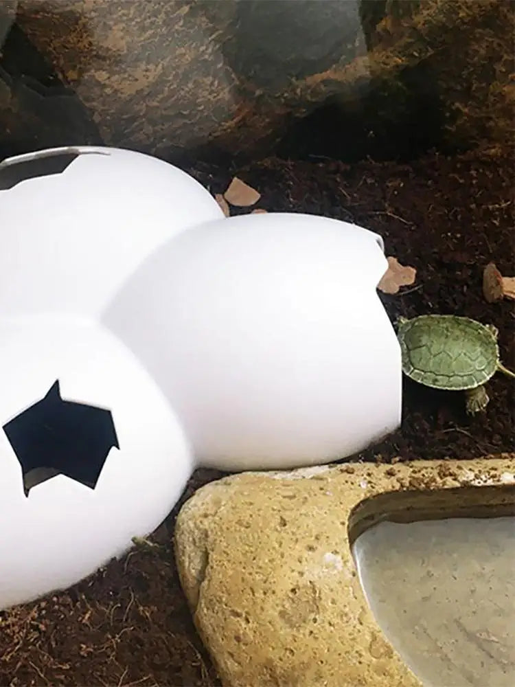 For Aquariums Terrariums New Reptile Hide Egg Shape Reptile Simulation Rock Cave Hideouts Basking Hide Decoration Ornament