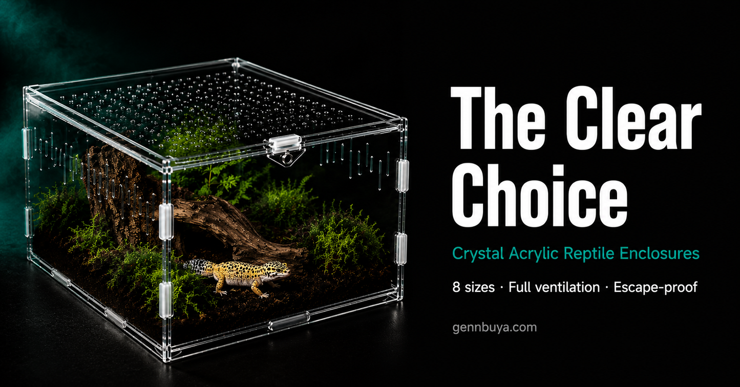 Acrylic Reptile Terrarium | Clear Ventilated Enclosure for Geckos & Spiders