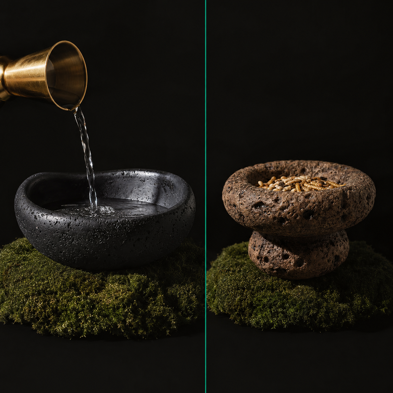 Terrain Log Bowl | Naturalistic Food & Water Dish for Lizards, Geckos & Snakes
