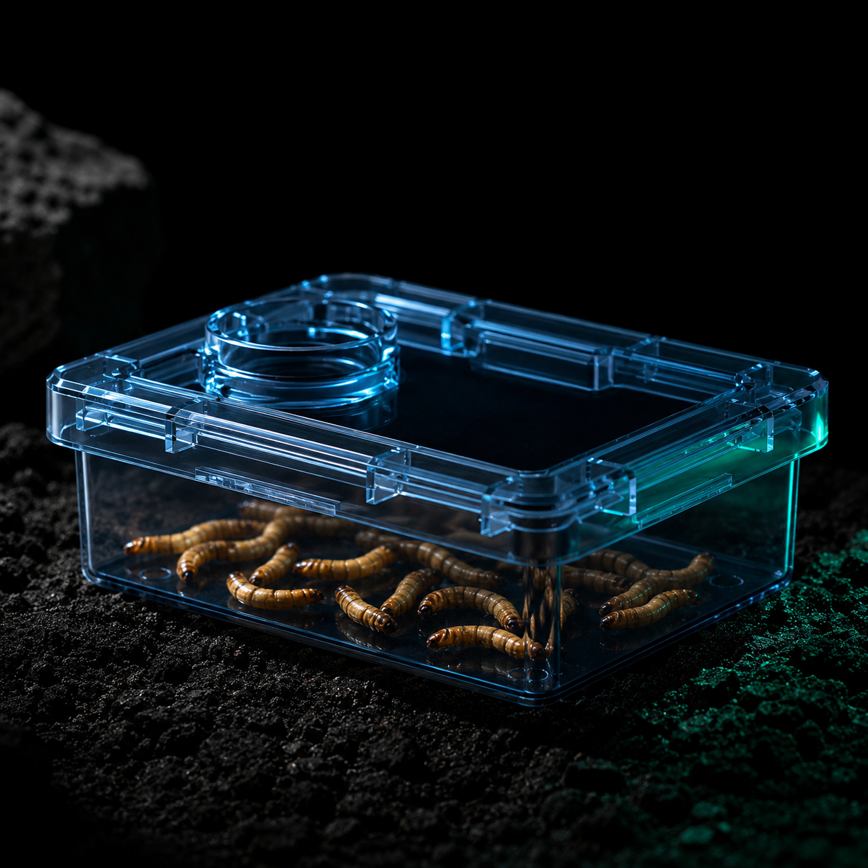 Clear Escape-Proof Feeder & Water Dish | Live Feeder Containment for Lizards & Geckos
