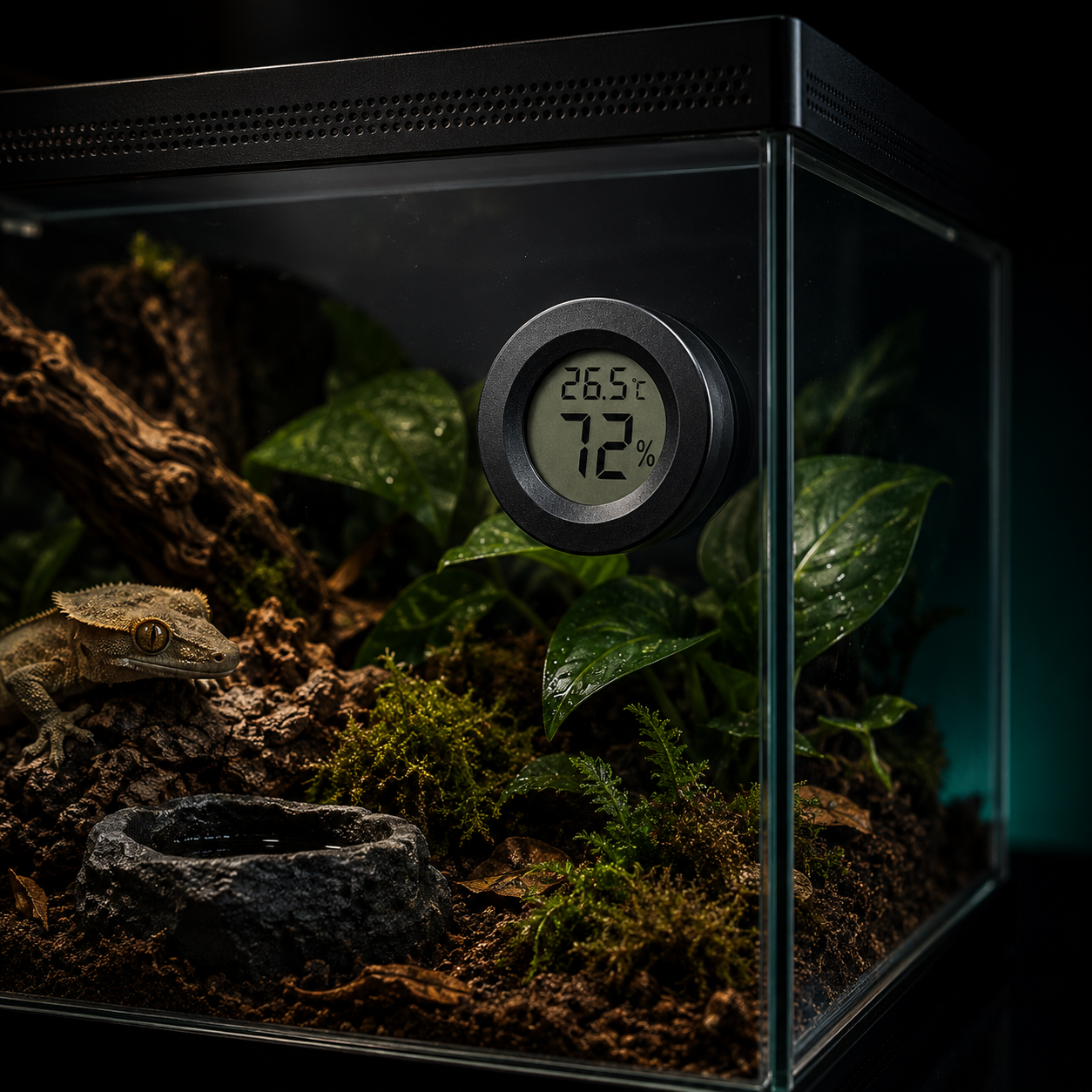 Digital Reptile Thermometer & Hygrometer | LCD Temperature & Humidity Monitor