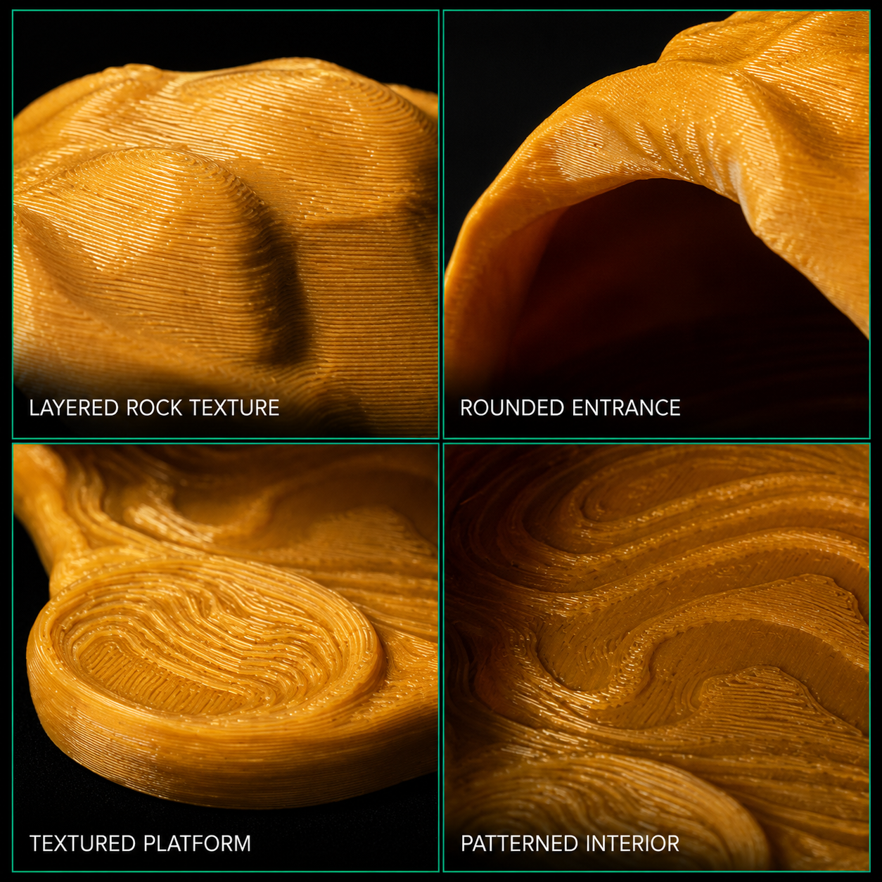 Reptile Hideout Cave | Secure PETG Shelter for Geckos, Snakes & Small Reptiles