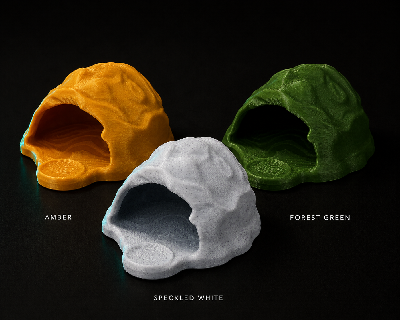 Reptile Hideout Cave | Secure PETG Shelter for Geckos, Snakes & Small Reptiles