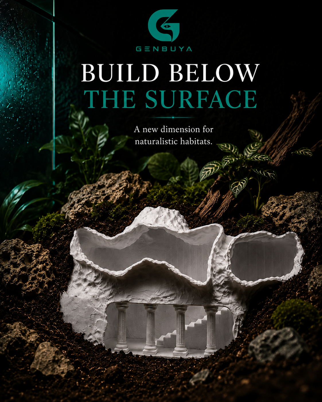Terrarium Archway Hideout | Sculpted Multi-Level Shelter for Reptiles