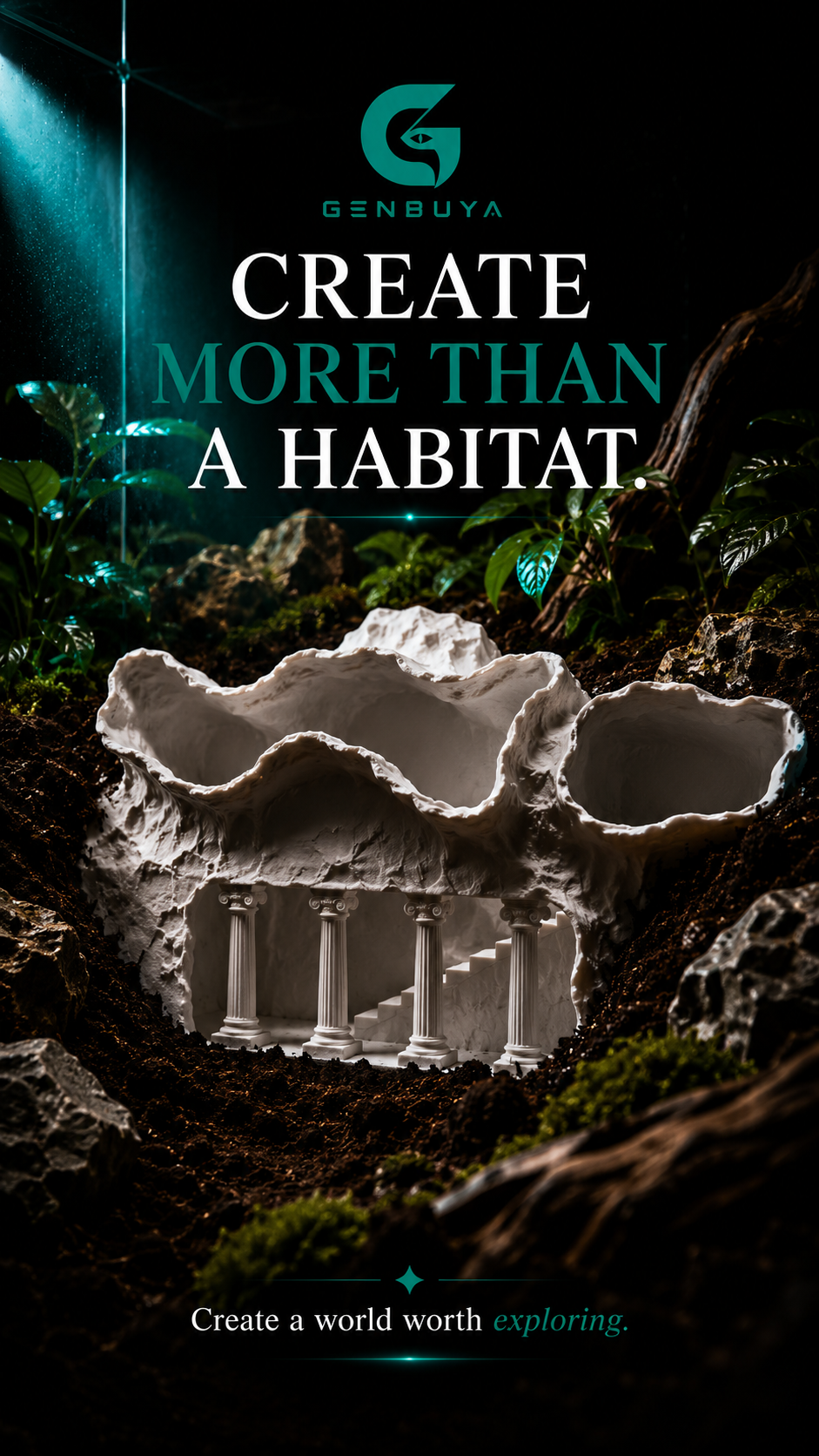 Terrarium Archway Hideout | Sculpted Multi-Level Shelter for Reptiles