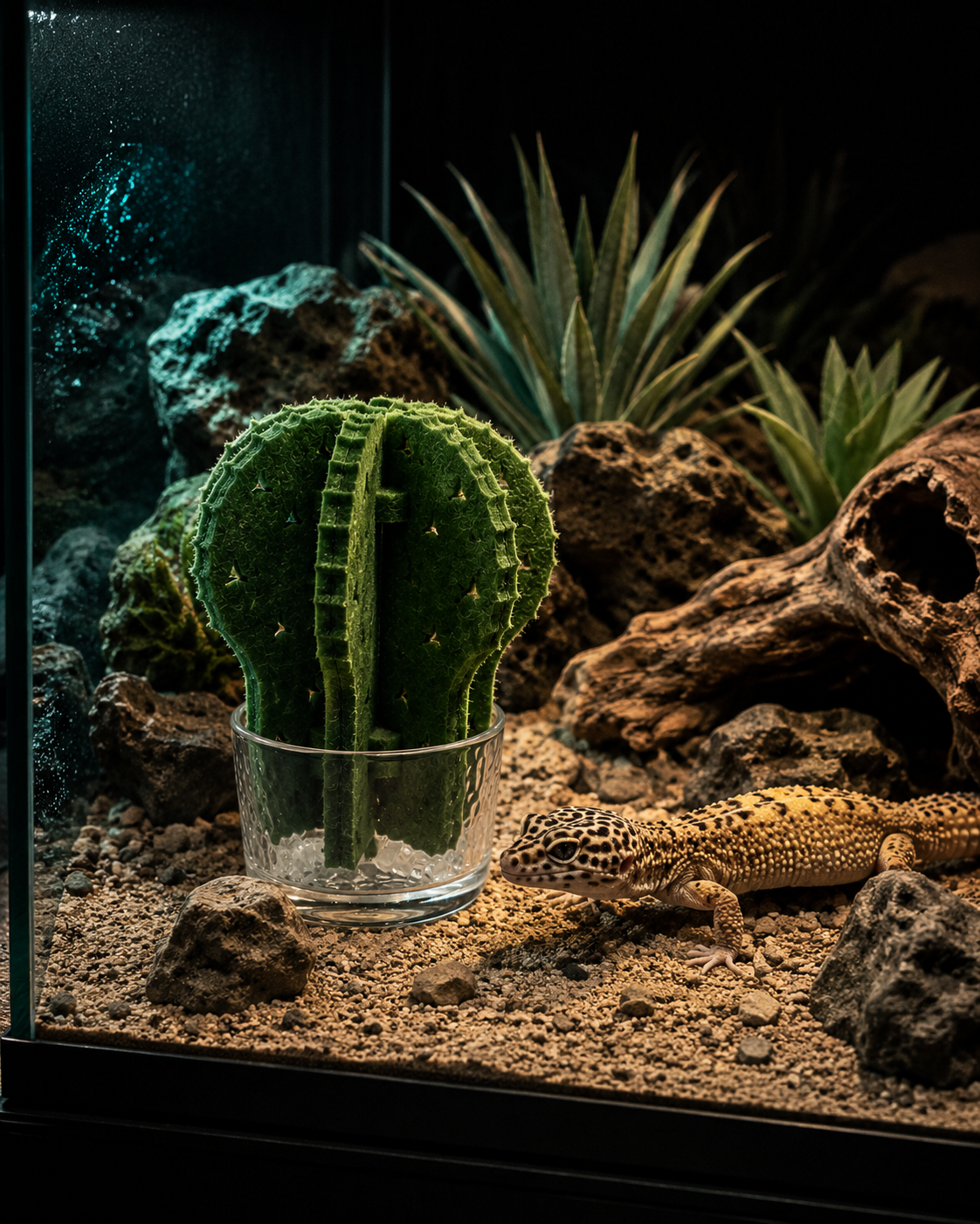 Cactus Terrarium Humidifier | Passive Moisture Support for Reptile Habitats