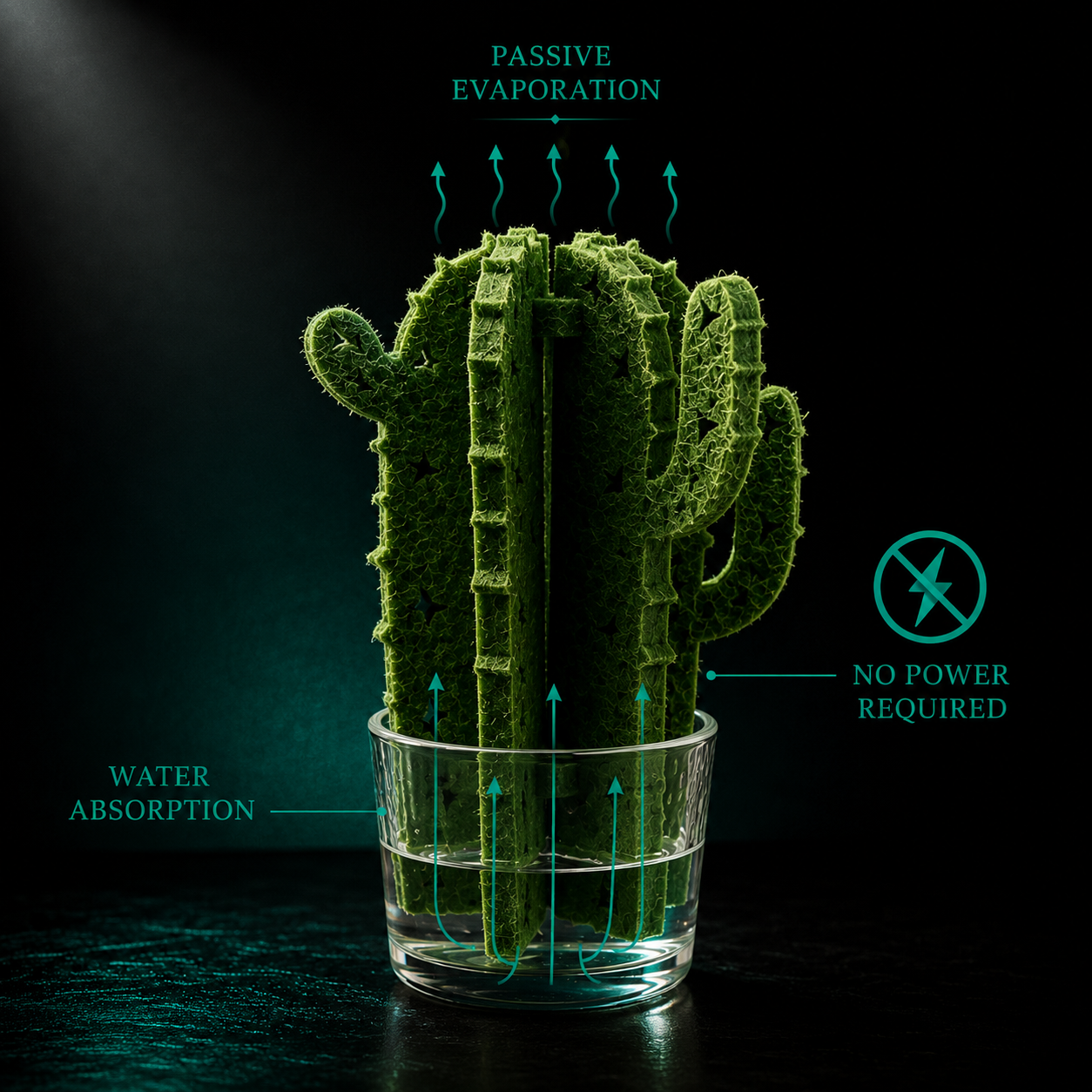 Cactus Terrarium Humidifier | Passive Moisture Support for Reptile Habitats