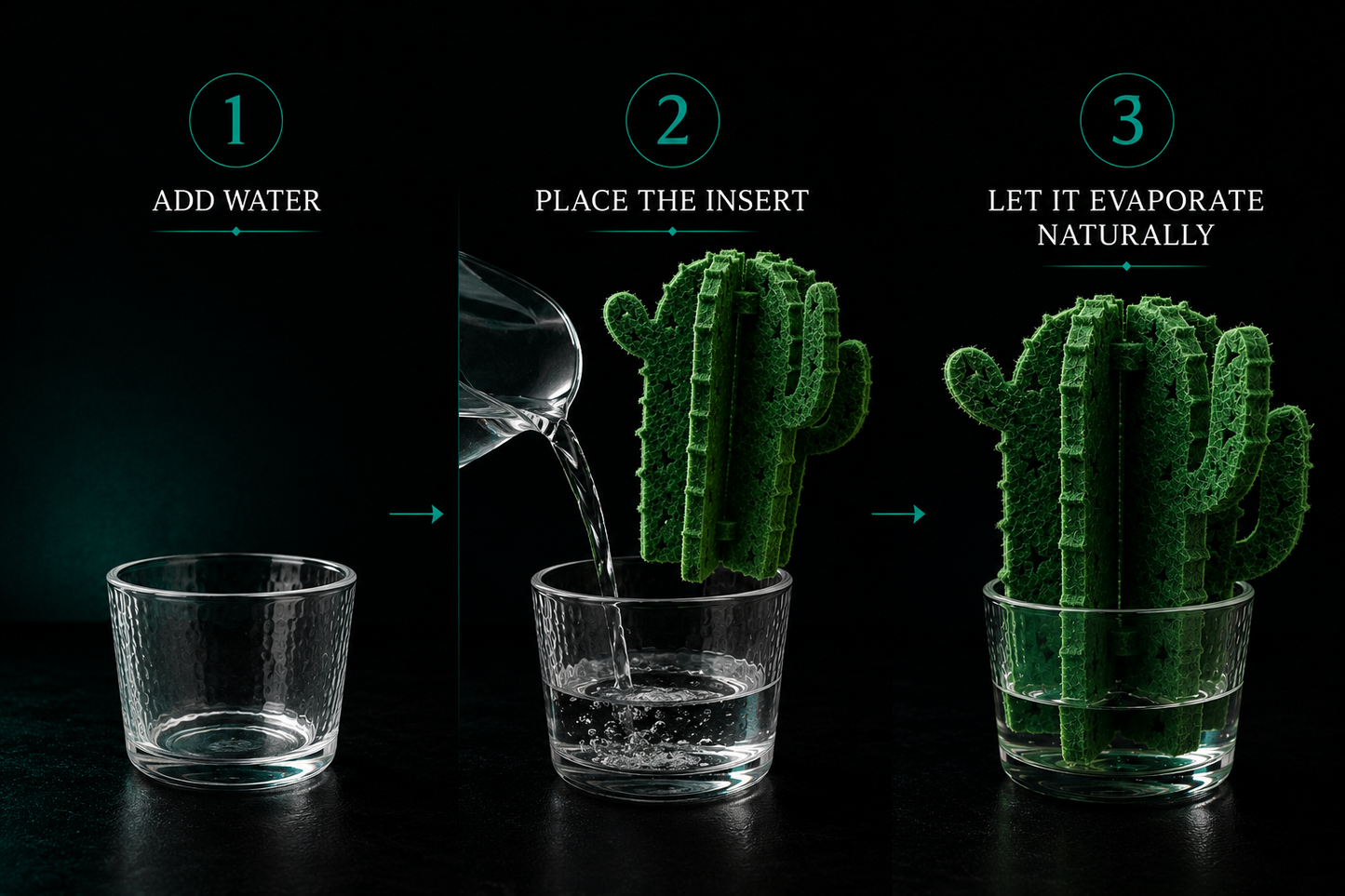 Cactus Terrarium Humidifier | Passive Moisture Support for Reptile Habitats