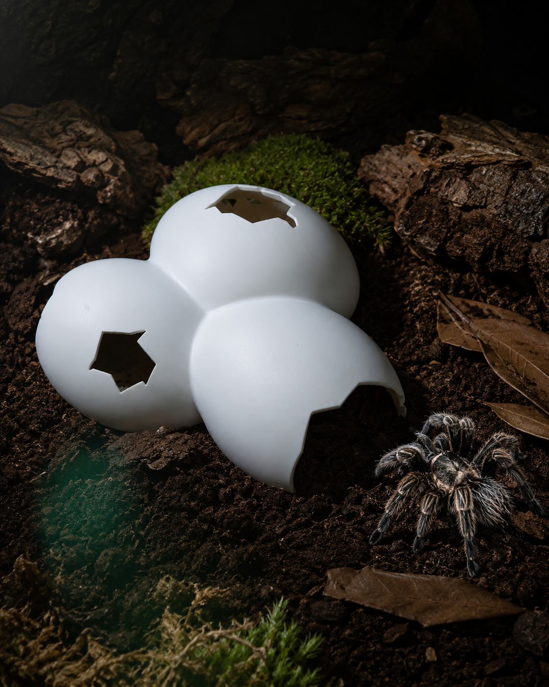 Hatchling Egg Reptile Hide | Multi-Entrance Shelter for Small Reptiles