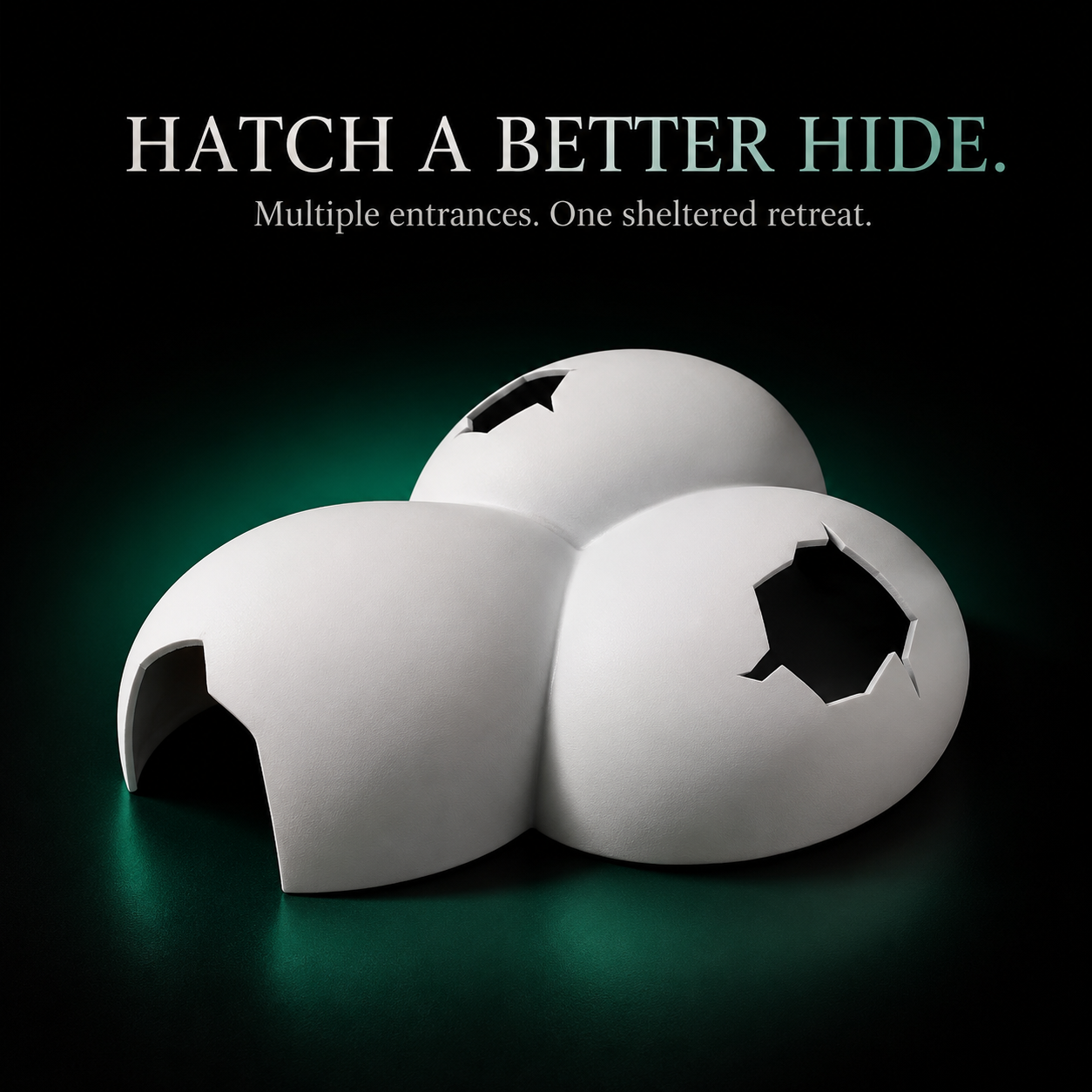 Hatchling Egg Reptile Hide | Multi-Entrance Shelter for Small Reptiles