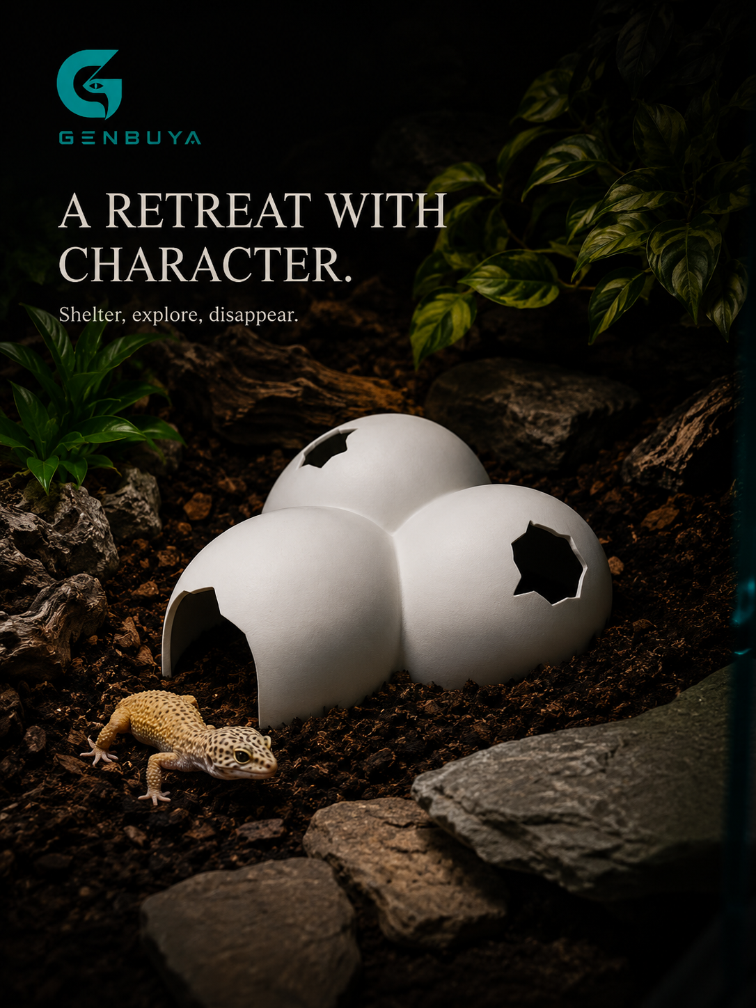 Hatchling Egg Reptile Hide | Multi-Entrance Shelter for Small Reptiles