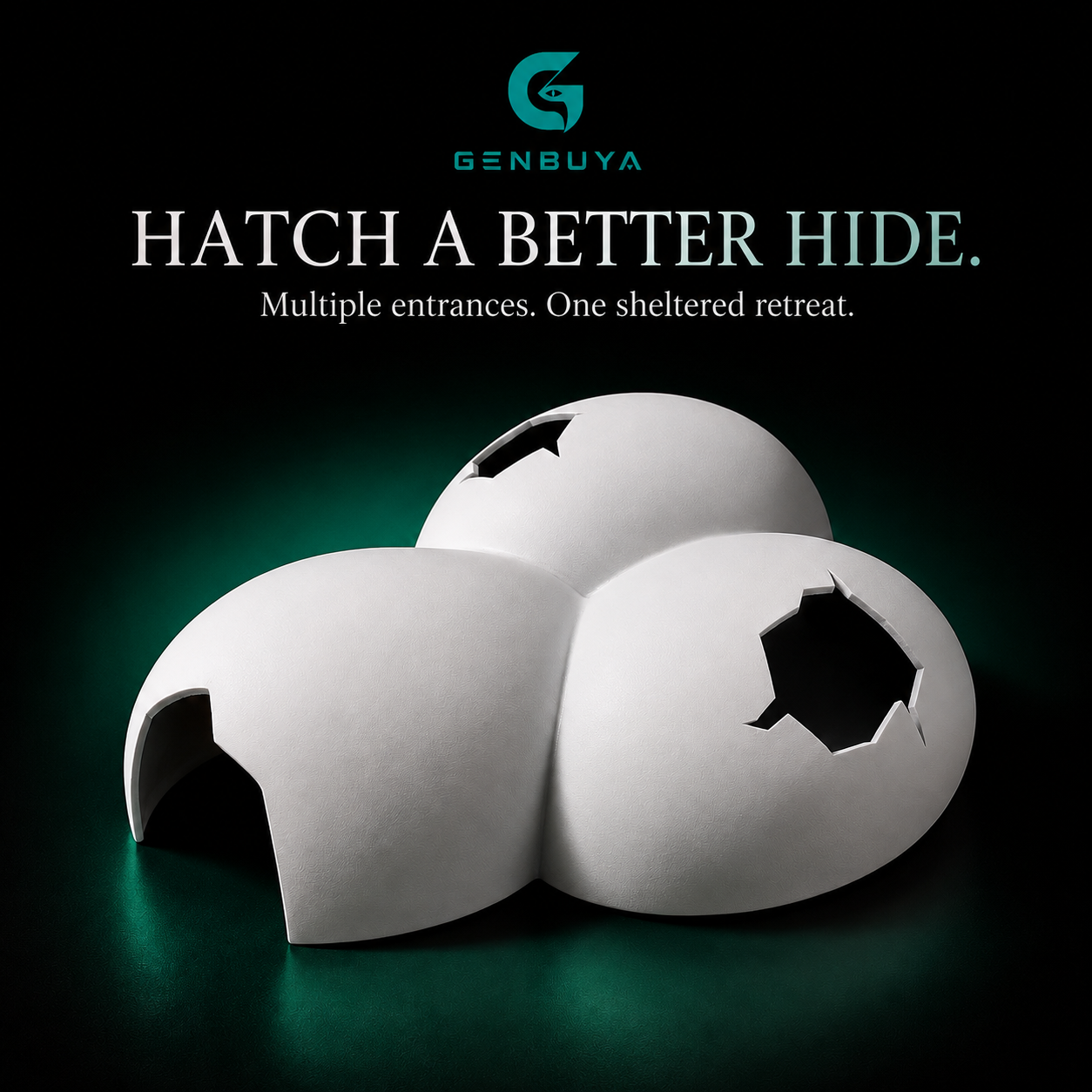 Hatchling Egg Reptile Hide | Multi-Entrance Shelter for Small Reptiles