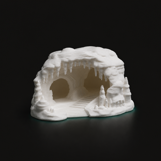 White Cave Reptile Hide | Sculpted Shelter for Terrarium Habitats