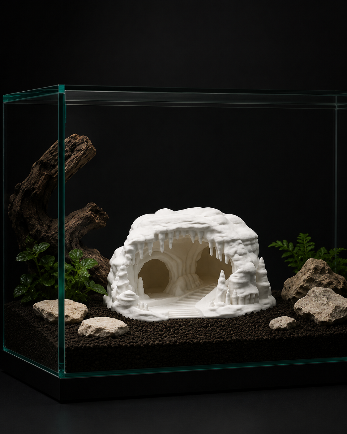 White Cave Reptile Hide | Sculpted Shelter for Terrarium Habitats