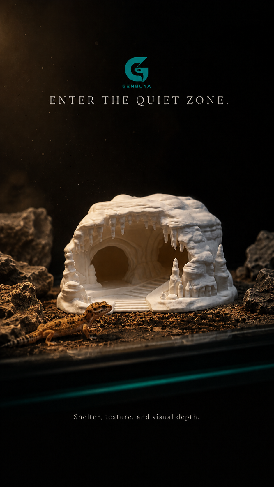 White Cave Reptile Hide | Sculpted Shelter for Terrarium Habitats