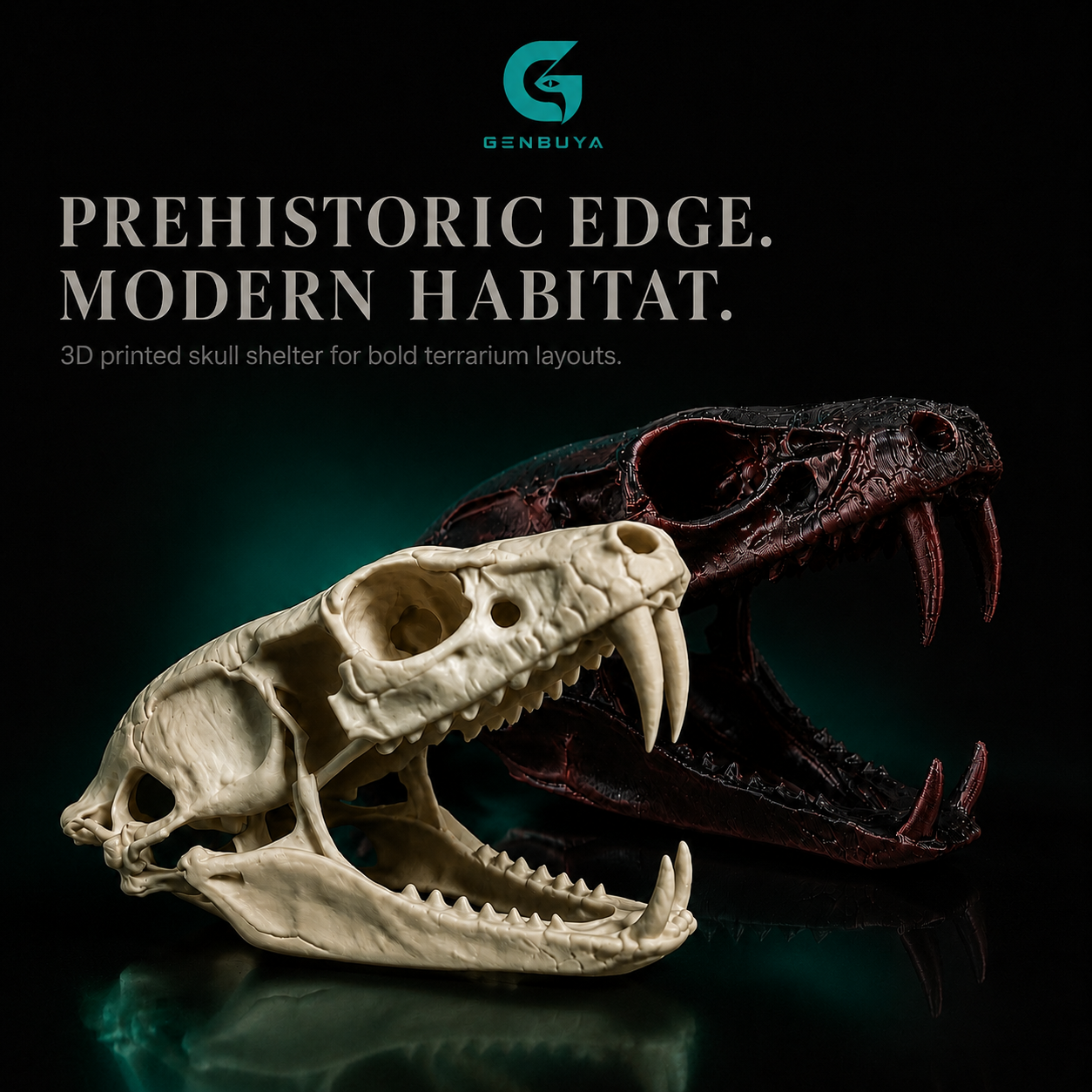Reptile Skull Hide | 3D Printed Shelter for Snakes and Small Reptiles
