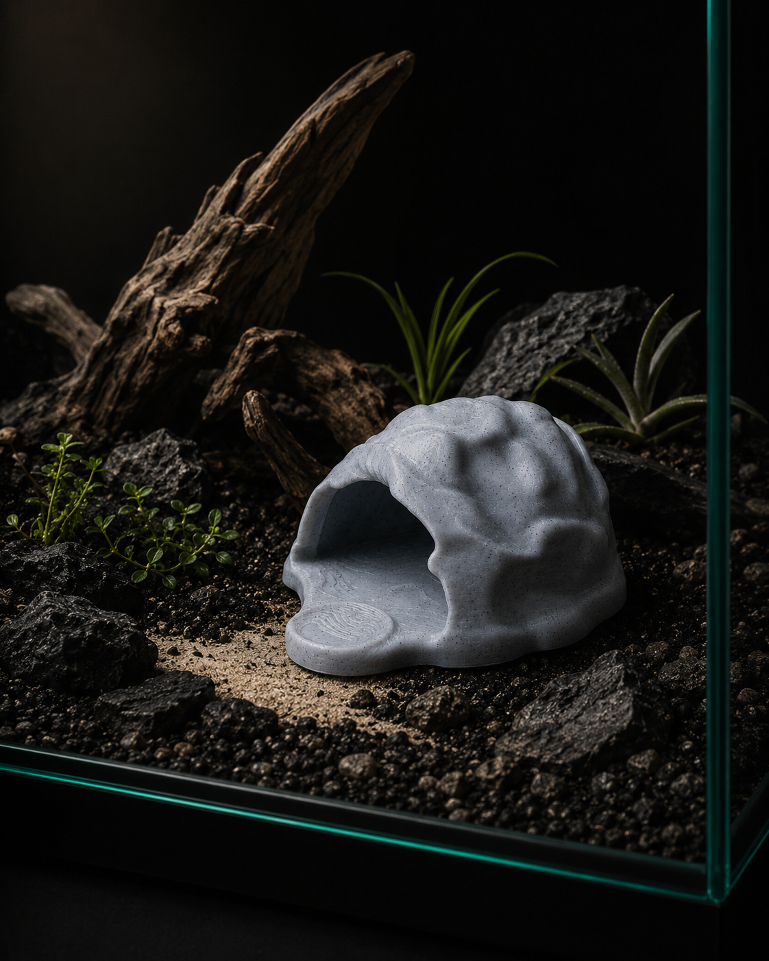 Mini Reptile Hideout | Compact PETG Shelter for Small Terrariums