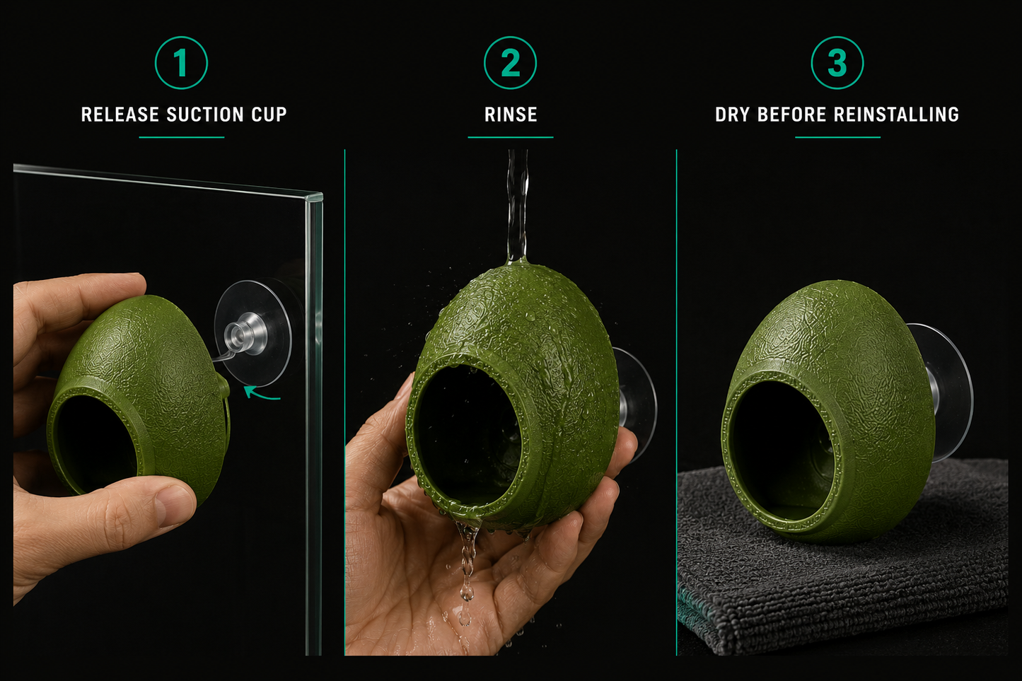 Wall-Mounted Egg Reptile Hide | Suction Cup Shelter for Arboreal Terrariums