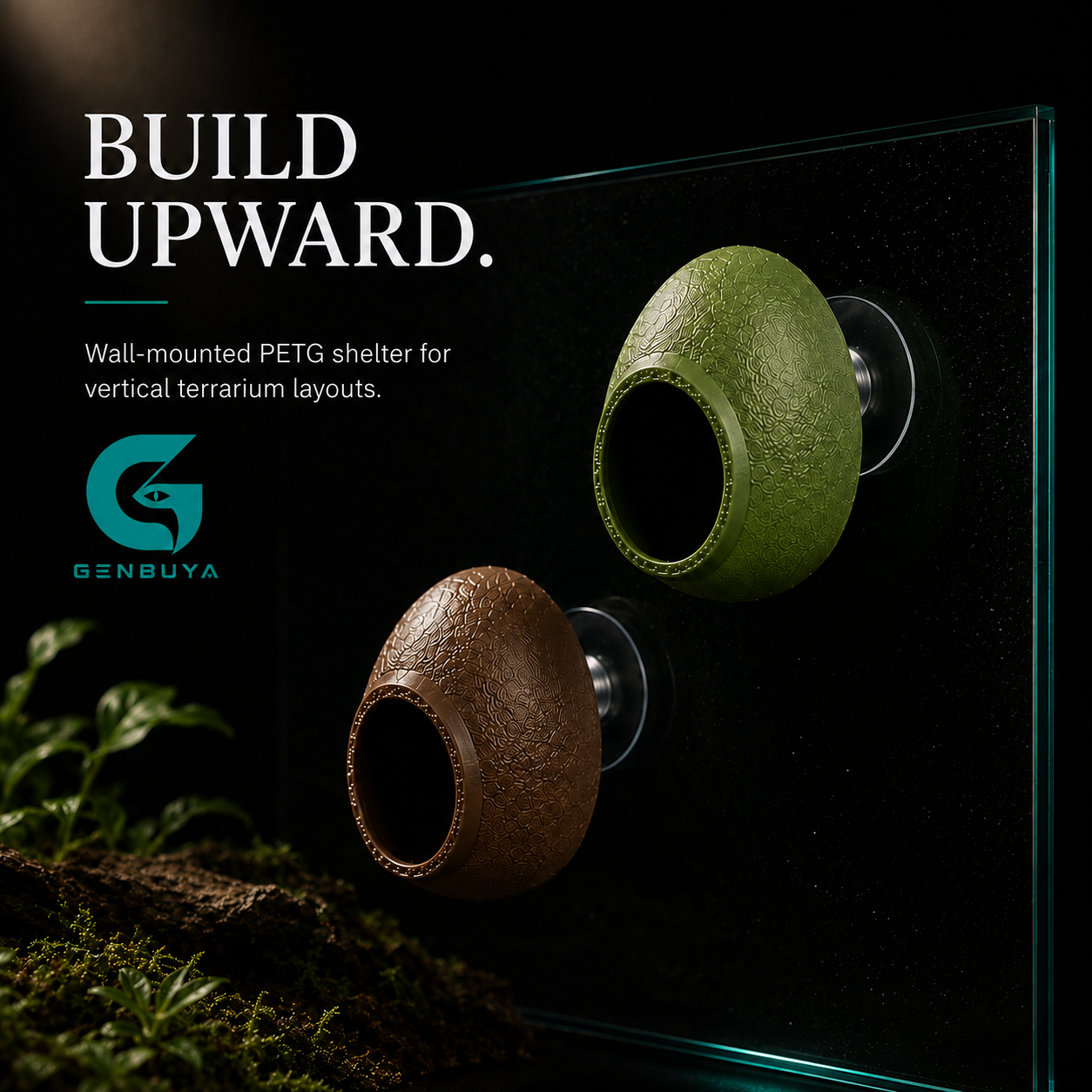Wall-Mounted Egg Reptile Hide | Suction Cup Shelter for Arboreal Terrariums