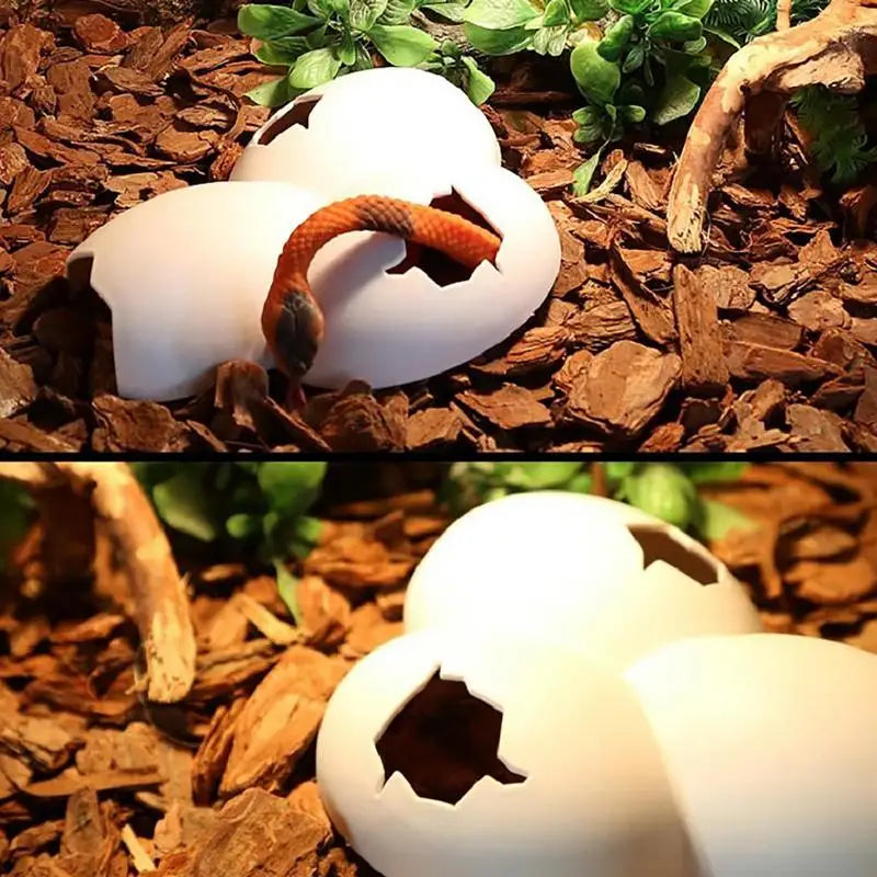For Aquariums Terrariums New Reptile Hide Egg Shape Reptile Simulation Rock Cave Hideouts Basking Hide Decoration Ornament