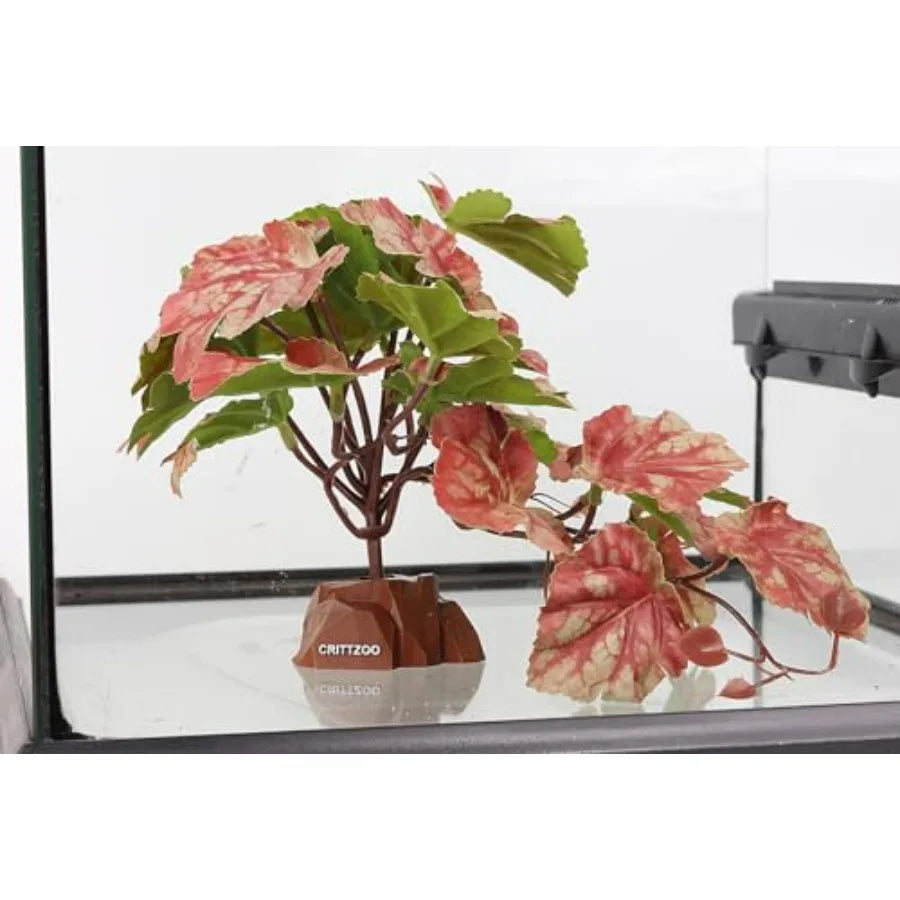 Reptile Fake Plants for Terrarium Decor, Snake Tank Accessories for Leopard Gecko Ball Python Bearded Dragon Crested Gecko Tort