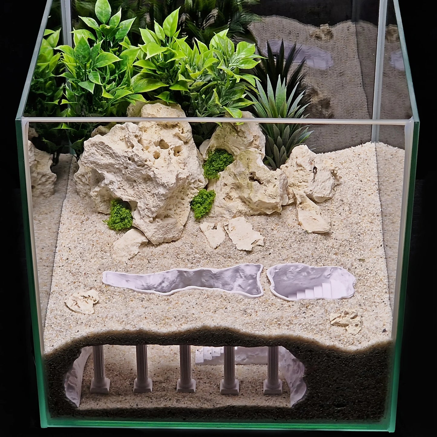 Reptile &  Amphibian Hideout Habitat Terrarium Archway Hiding Shelter Safe Pets Breeding Box Habitat Decor Reptiles Accessories
