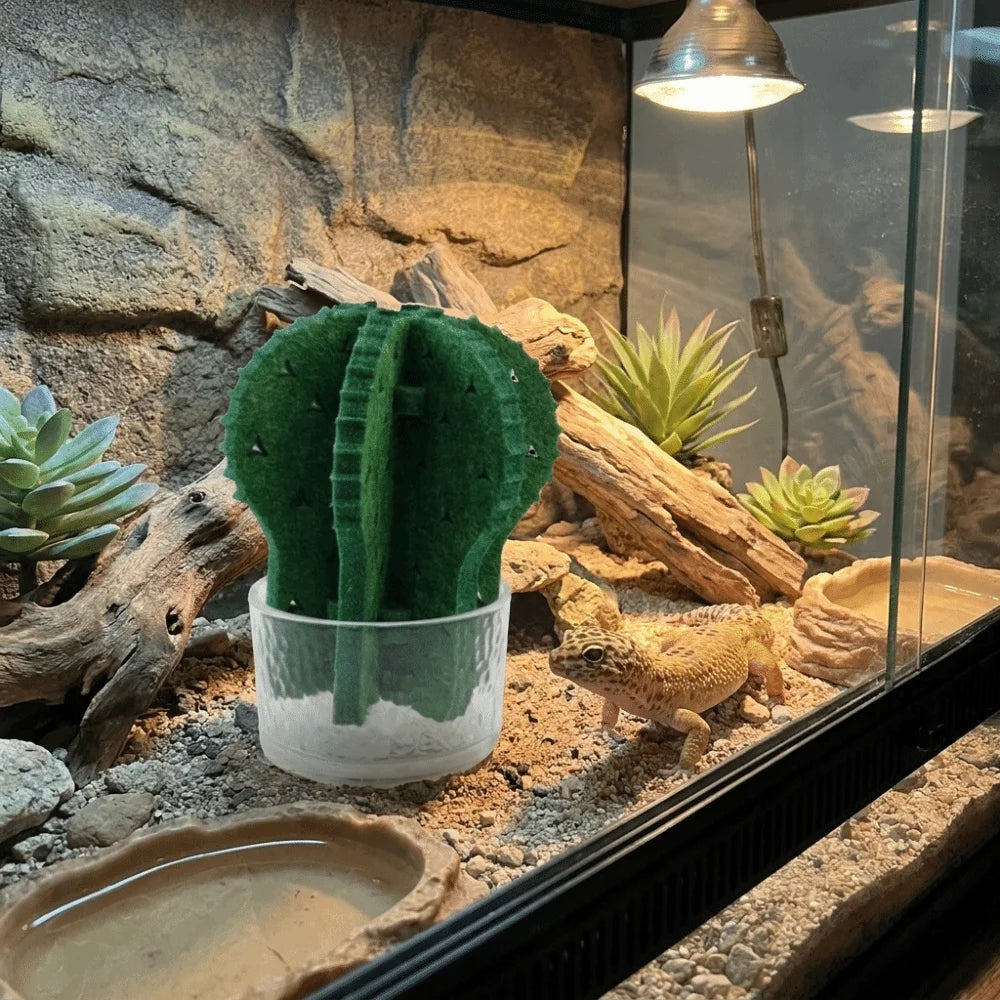 Cactus Shaped Reptile Humidifier Physical Humidification Moisturizing Terrarium Humidifier Decorative Reptile Humidifying System