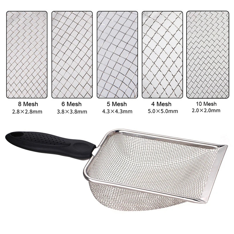 【S】Pet Cleaning Tools Stainless Steel Feces Shovel Net Cat Litter Shovel Reptiles Lizard Sand Shovel Mesh Screen Fecal