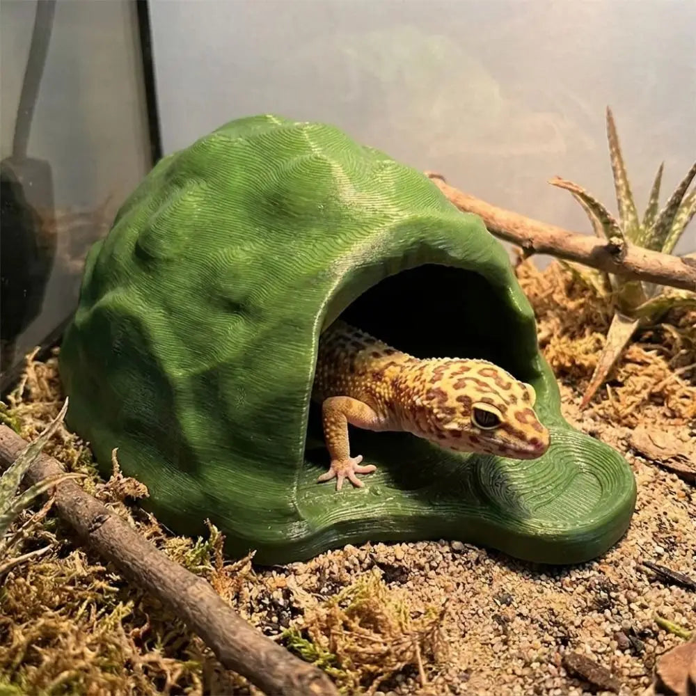 Simulation Rock Reptile Hideout Smooth Edge Sturdy PETG Lizard Feeder Realistic Stable 3D Printed Cave Aquarium Decoration
