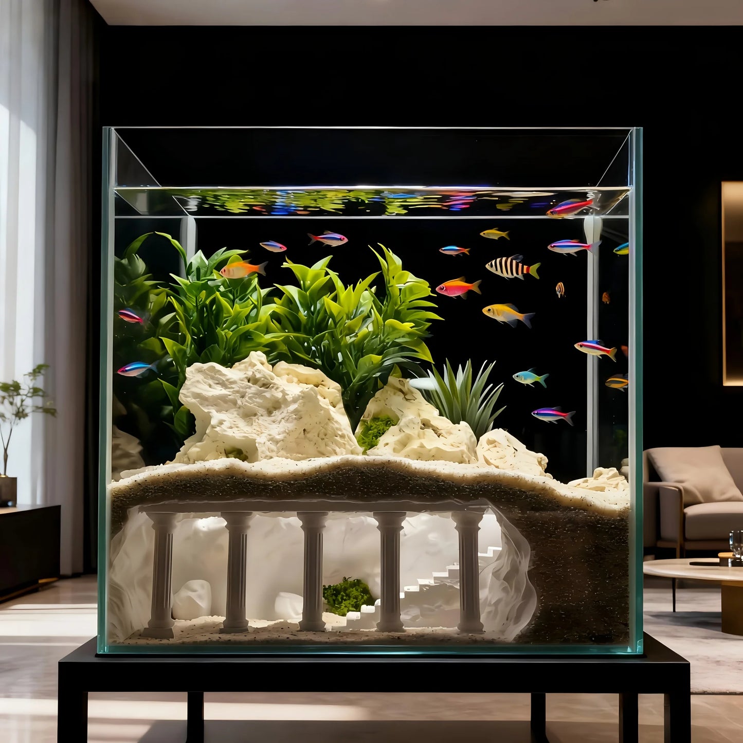 Reptile &  Amphibian Hideout Habitat Terrarium Archway Hiding Shelter Safe Pets Breeding Box Habitat Decor Reptiles Accessories