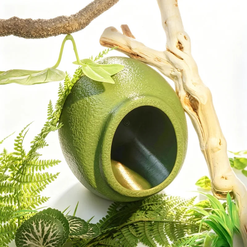 Reptile Hideouts Egg Cave with Suction Cups for Gecko Tree Frog Tarantula Spider Climbing Habitat Terrarium Décor