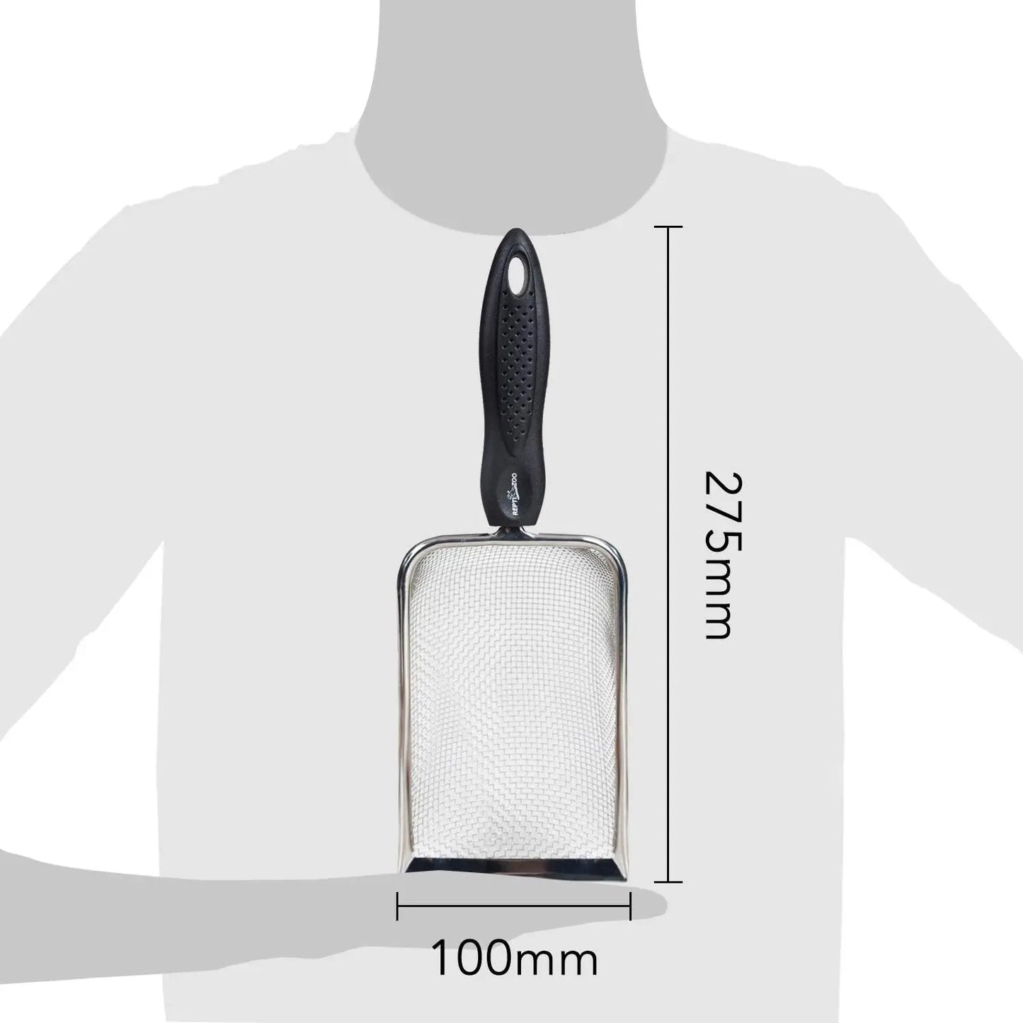 Stainless Steel Reptile Sand Scoop - Fine Mesh for Terrarium Cleaning, Long-Lasting Litter Cleaner