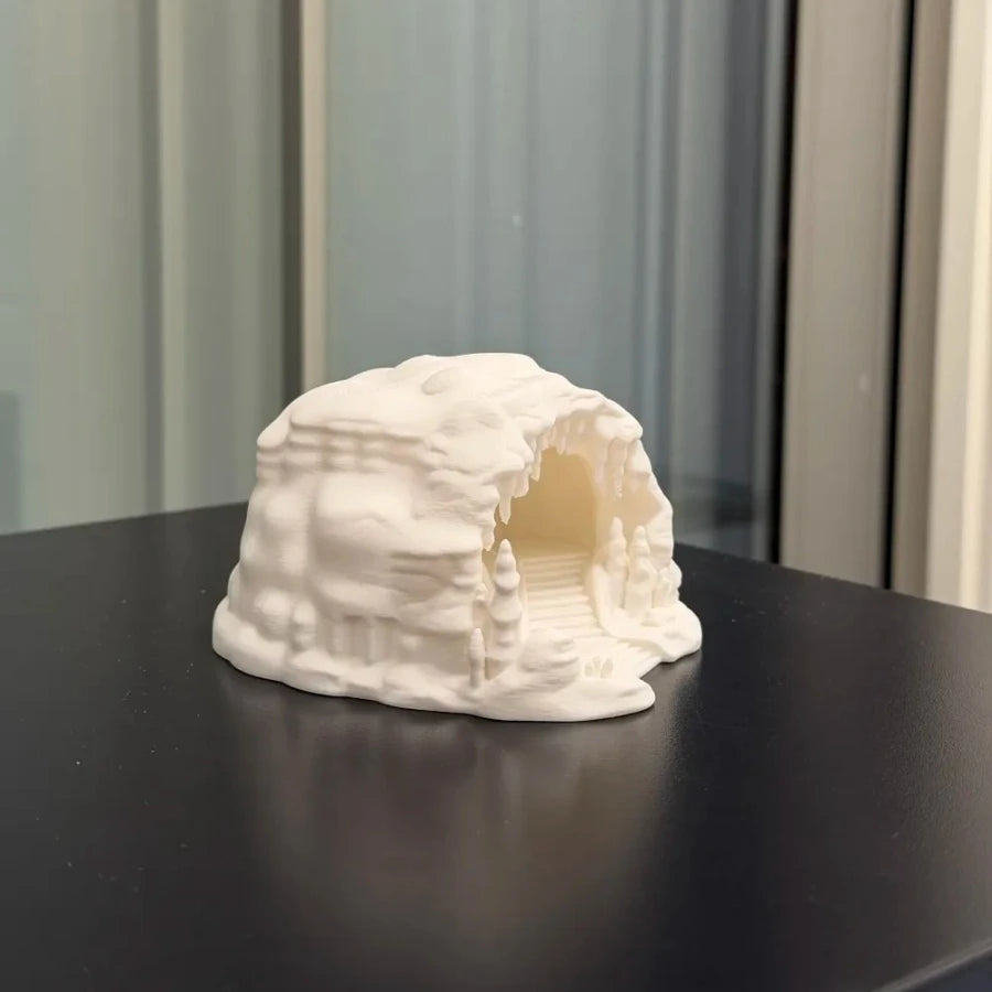 Ice Cave Reptile Hideout Terrarium Decor Gecko Lizard Snake Shelter with Ladder 3D Printed Habitat Ornament