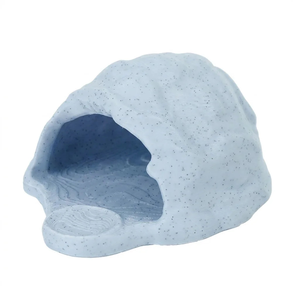 Simulation Rock Reptile Hideout Smooth Edge Sturdy PETG Lizard Feeder Realistic Stable 3D Printed Cave Aquarium Decoration