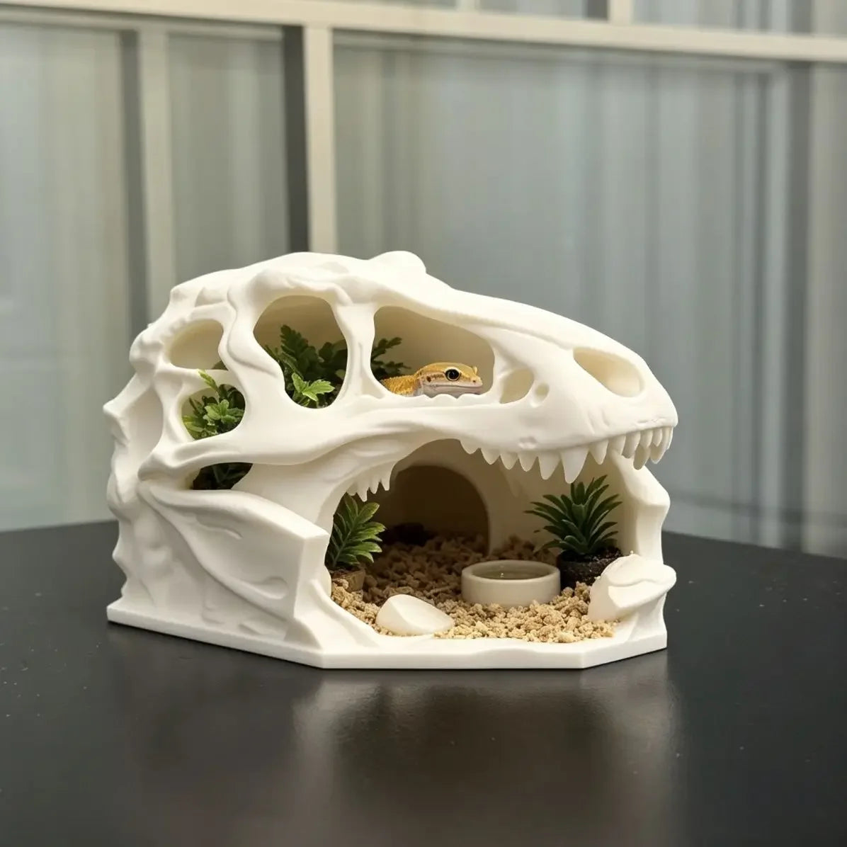 Reptile Cave Hideout Shelter Climbing Pet House Aquarium Tank Landscape Fish Tank Decor for Lizard Snake Tortoise Small Fish