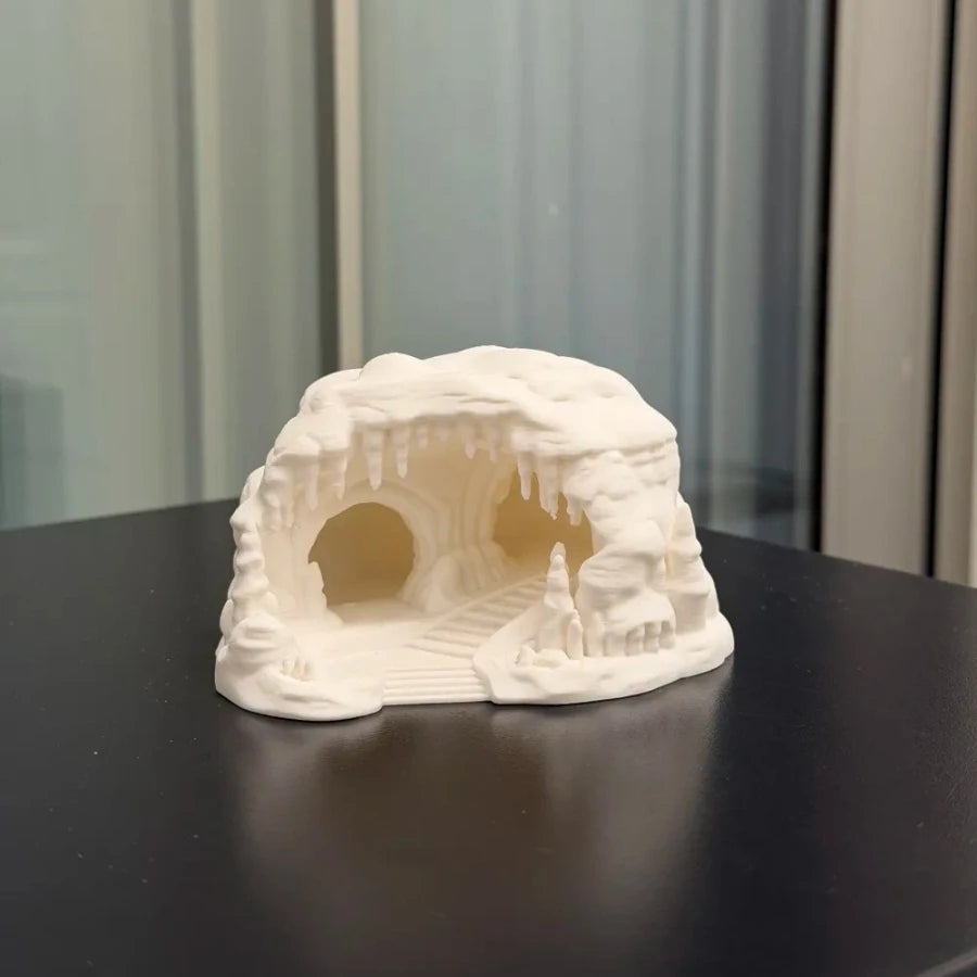 Ice Cave Reptile Hideout Terrarium Decor Gecko Lizard Snake Shelter with Ladder 3D Printed Habitat Ornament