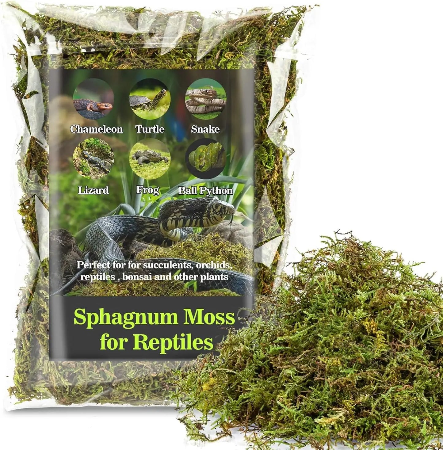 Sphagnum Moss for Reptiles - Natural Terrarium Bedding for Snakes, Turtles, Frogs & Geckos (5 oz)