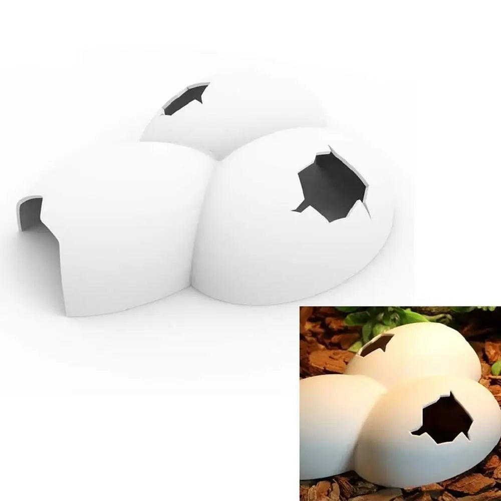 For Aquariums Terrariums New Reptile Hide Egg Shape Reptile Simulation Rock Cave Hideouts Basking Hide Decoration Ornament