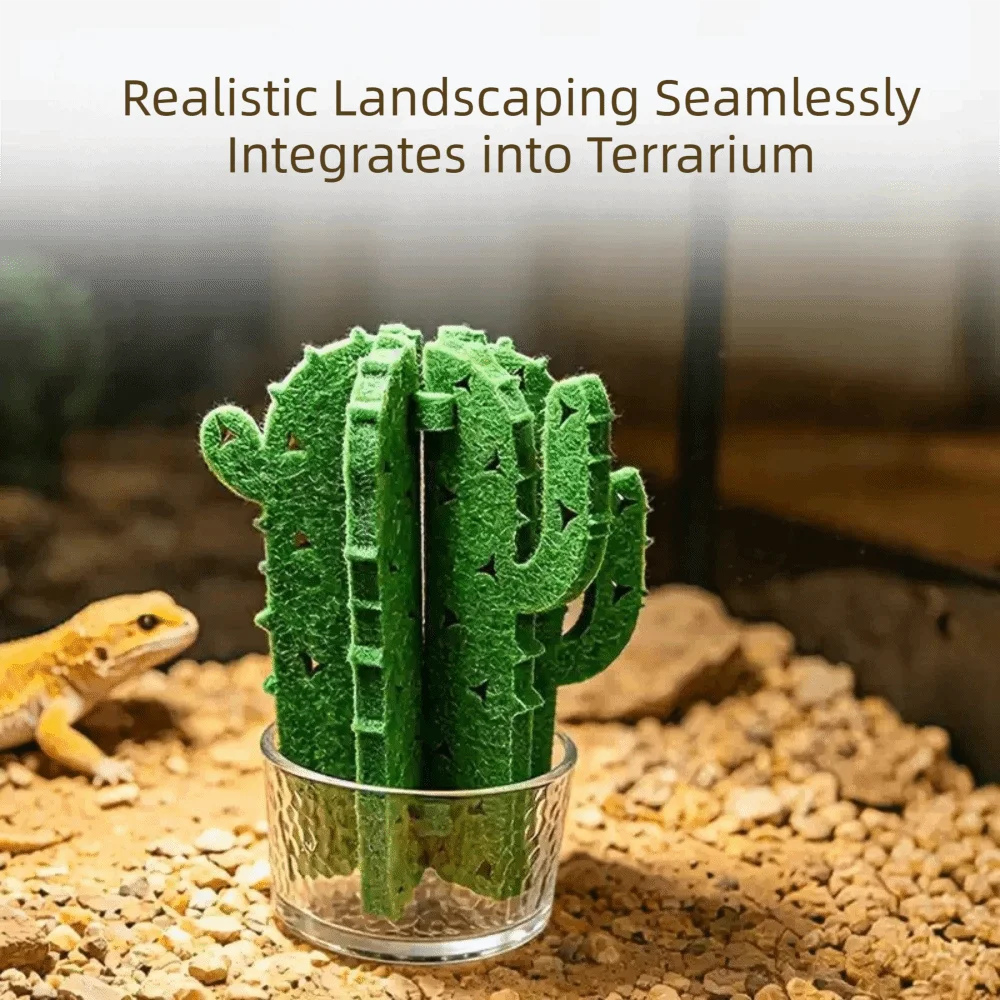 Cactus Shaped Reptile Humidifier Physical Humidification Moisturizing Terrarium Humidifier Decorative Reptile Humidifying System