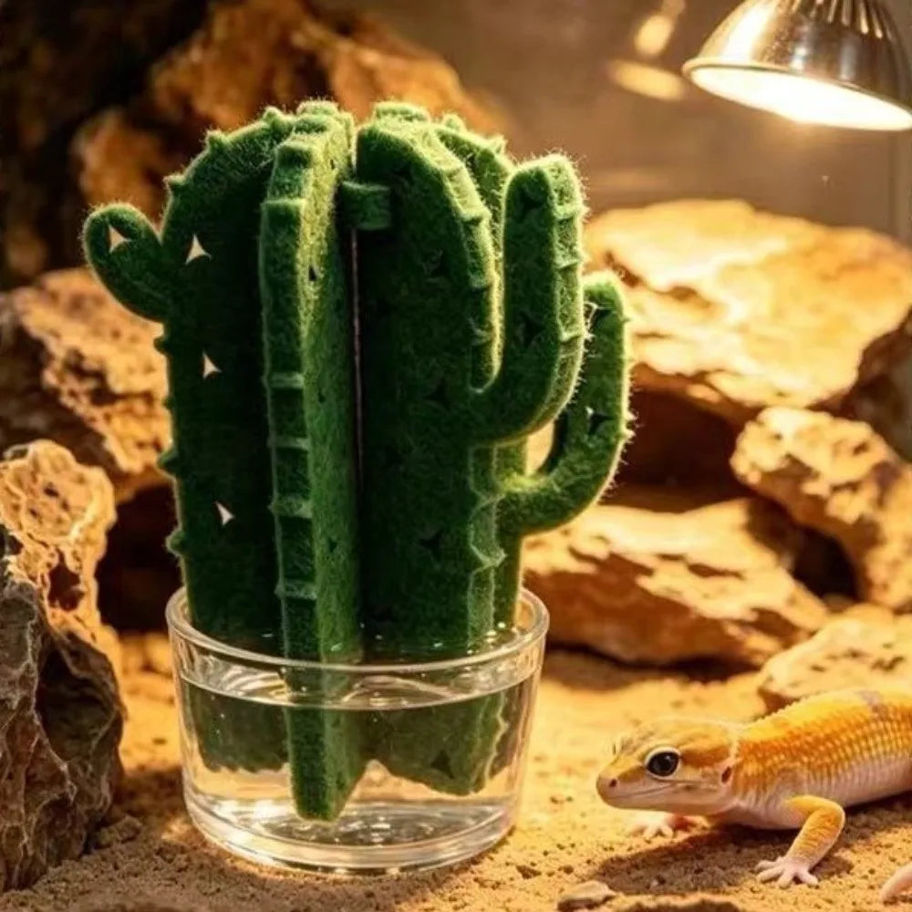 Cactus Shaped Reptile Humidifier Physical Humidification Moisturizing Terrarium Humidifier Decorative Reptile Humidifying System