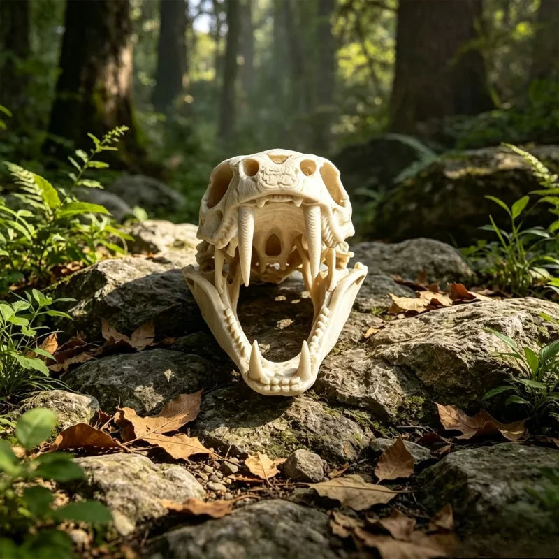 Reptile Vivarium Landscape Ornaments,Cobra Skull Sculpture Home Display Gift Cosplay Accessory,Habitat Décor,Reptiles,Amphibians