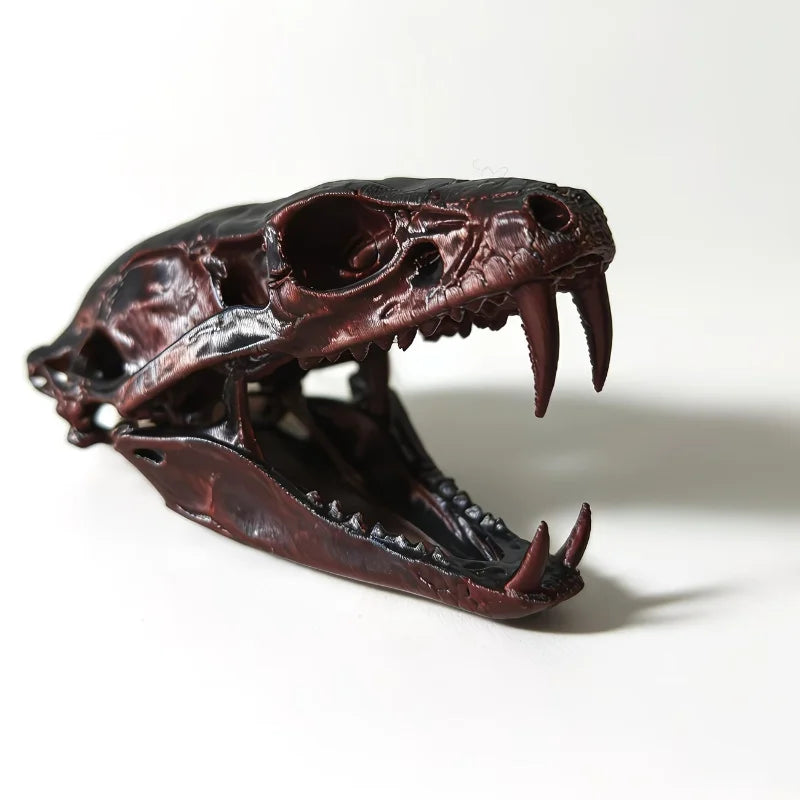 Reptile Vivarium Landscape Ornaments,Cobra Skull Sculpture Home Display Gift Cosplay Accessory,Habitat Décor,Reptiles,Amphibians