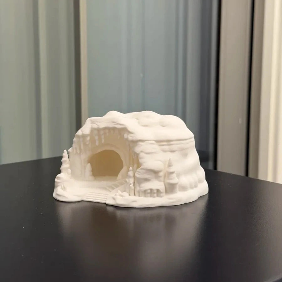 Ice Cave Reptile Hideout Terrarium Decor Gecko Lizard Snake Shelter with Ladder 3D Printed Habitat Ornament