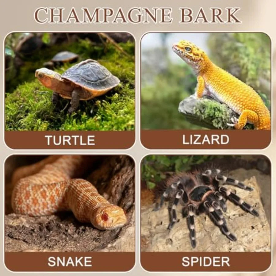 4Pcs Cork Bark for Reptiles, Terrarium Tree Bark Decor, Reptile Barks Decor Wood, Natural Habitat Decoration for Bearded Dragon
