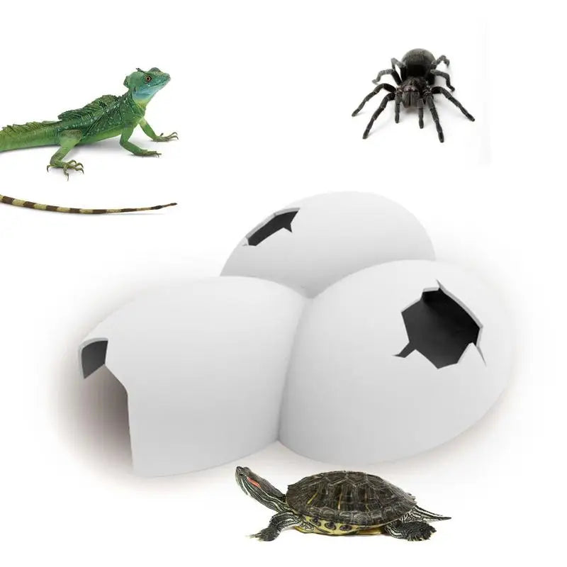 For Aquariums Terrariums New Reptile Hide Egg Shape Reptile Simulation Rock Cave Hideouts Basking Hide Decoration Ornament