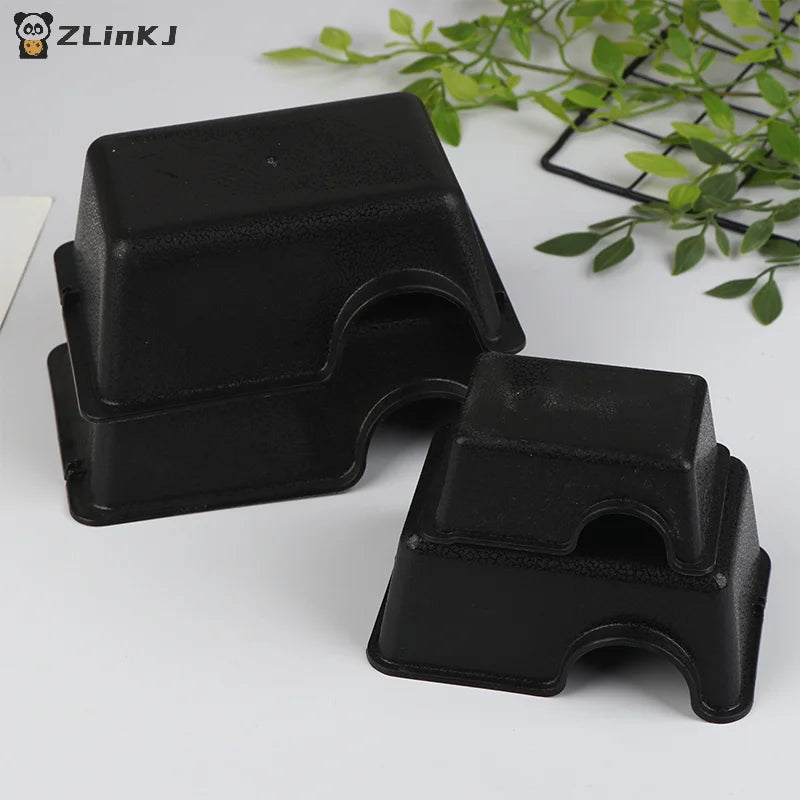 ▶1Pcs Reptile Hide Box Small Animal Hideaway Reptile Enclosure Black Ventilation Hiding Cave For Gecko Snake Spider Lizard