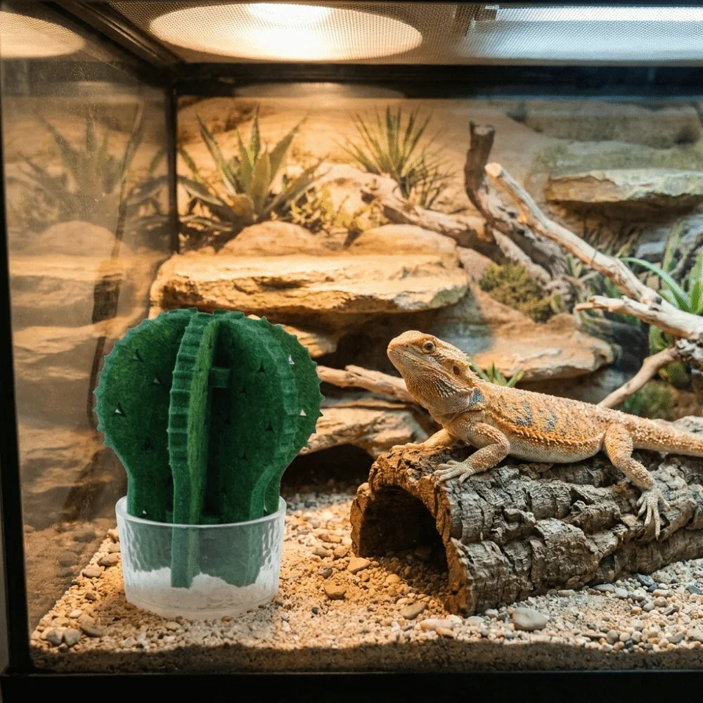 Cactus Shaped Reptile Humidifier Physical Humidification Moisturizing Terrarium Humidifier Decorative Reptile Humidifying System