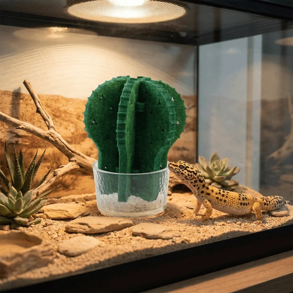 Cactus Shaped Reptile Humidifier Physical Humidification Moisturizing Terrarium Humidifier Decorative Reptile Humidifying System